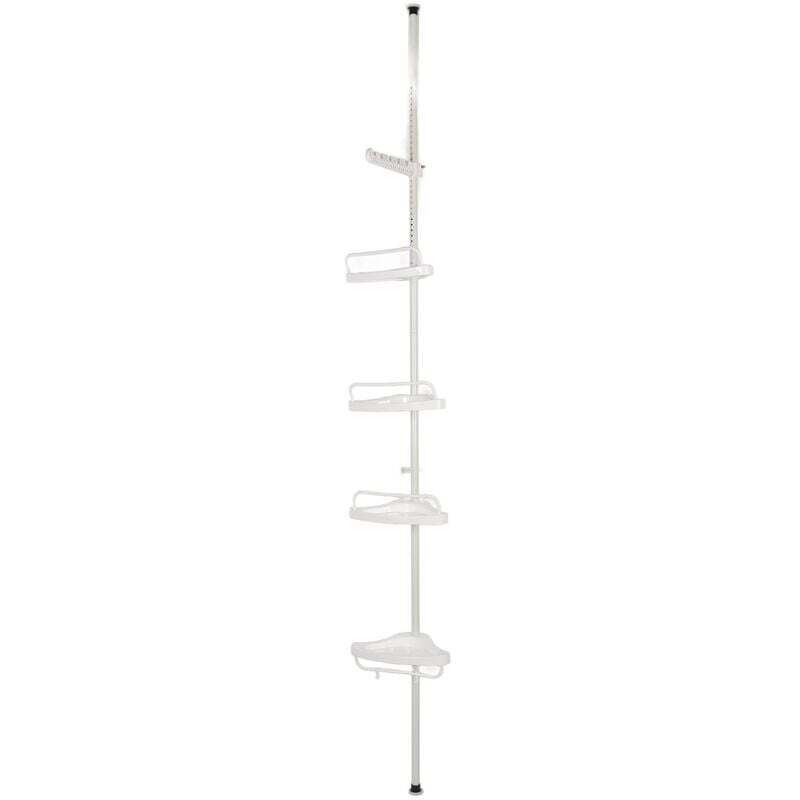 Rangement Etagère D'angle de Douche avec 4 Etagères, Blanc