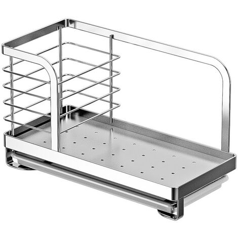 Rangement Evier Cuisine Support Brosse Éponge Organiseur pour à Poser Acier Inoxydable 56Vingt