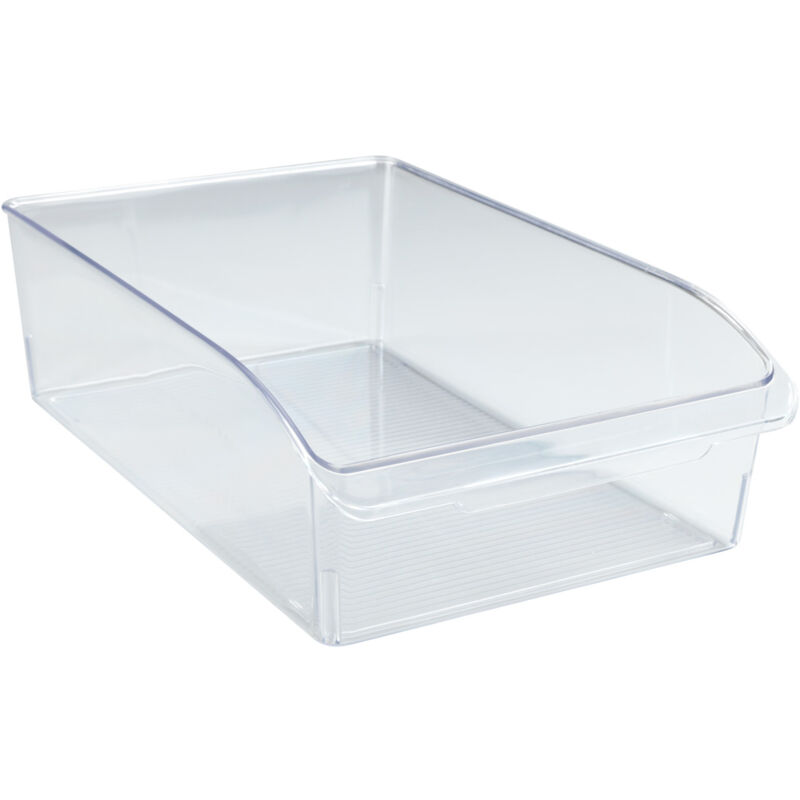 Wenko - Organiseur de réfrigérateur l Rangement cuisine, Empilable, Trie des aliments, Plastique pet robuste, 20 x 9,5 x 31 cm, Transparent