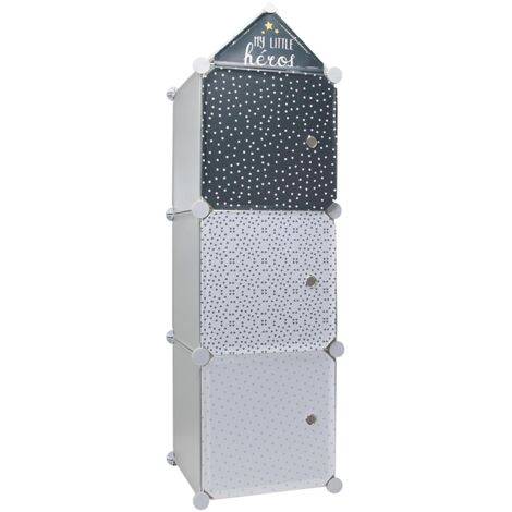 Rangement modulable - 3 cubes - 30 x 30 cm x H 100 cm - Gris - Livraison gratuite
