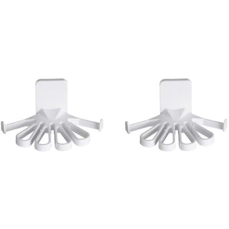 Rangement mural polyvalent pour serviettes et petits objets avec crochets adhésifs - Lot de 2