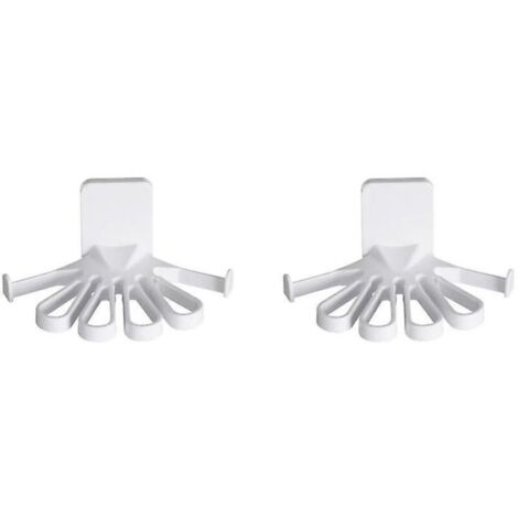 Rangement mural polyvalent pour serviettes et petits objets avec crochets adhésifs - Lot de 2