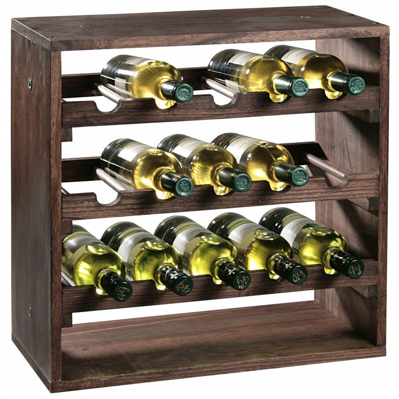 Kesper - Rangement pour bouteilles à vin 3 étagères en bois de pin - Marron - l 50 x p 25 x h 50 cm - Livraison gratuite