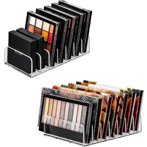 Rangement pour Cosmétiques en Acrylique Organisateur Maquillage avec 7 compartiments pour Makeup Palettes de Fards à Paupières, Shadow Palette