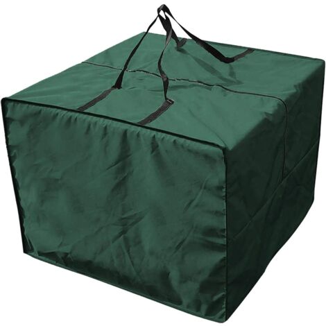 Rangement pour Coussin Salon Jardin, Housse Protection Multifonctionnelle Extérieure Imperméable, 80x80x60cm,Vert