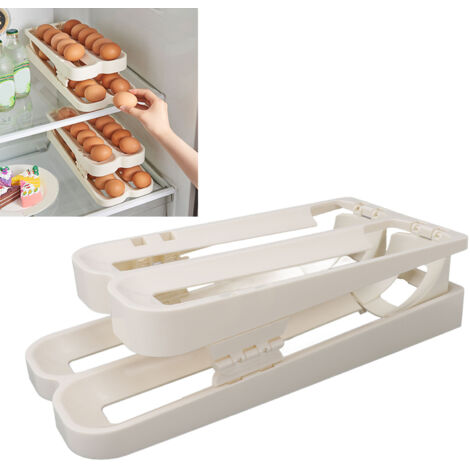 Rangement pour œufs réfrigérateur - Organiseur rotatif et pliable double rangement HIPS 405g - 26 œufs