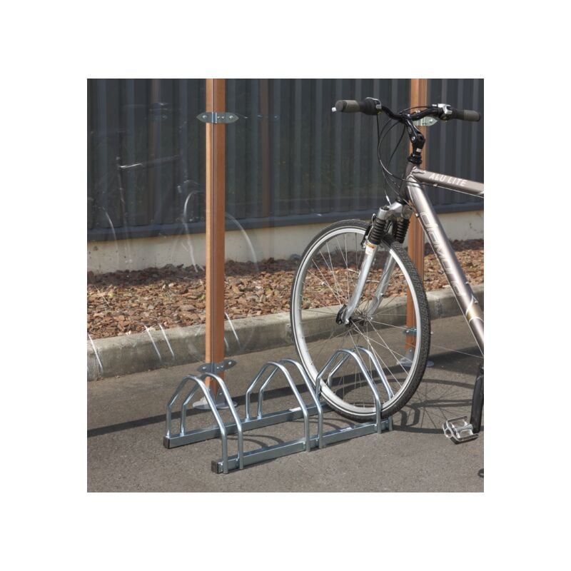 Le Poisson Qui Jardine - Rangement - Ràtelier 3 Vélos, Fixation Au SoL, Longueur 71cm, 1 niveau - Acier