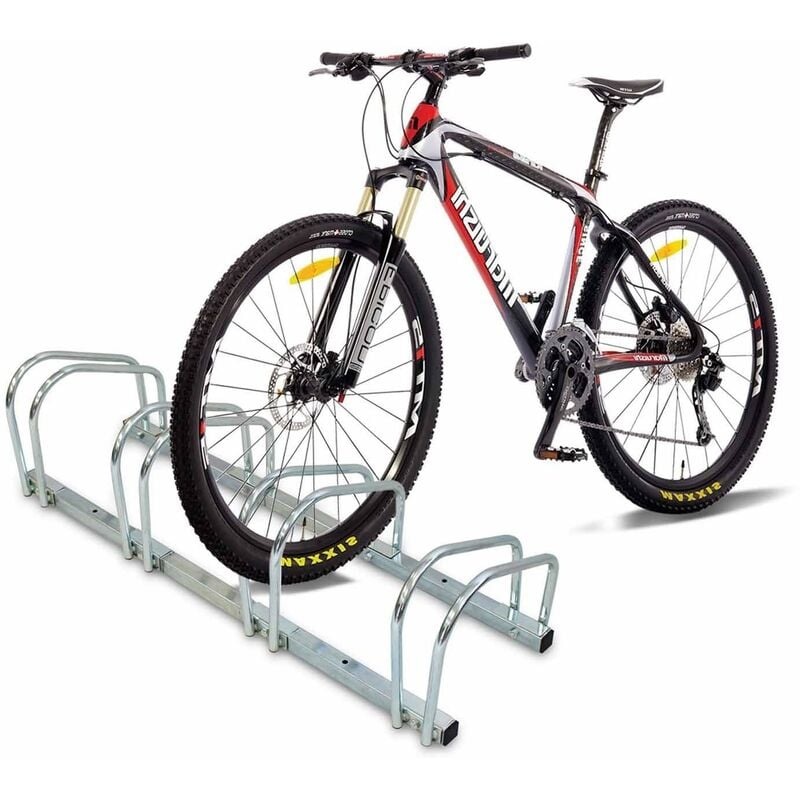 Le Poisson Qui Jardine - Rangement, Ràtelier 4 Vélos, Fixation Sol, Longueur 96cm, 1 niveau - Acier