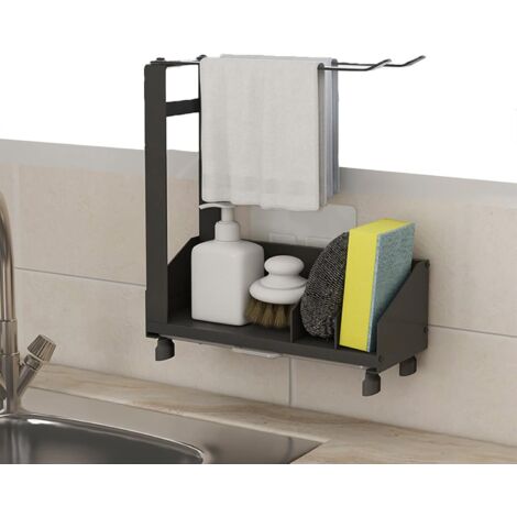 Rangement sous évier, bac égouttoir amovible pour torchons, porte-éponge en acier inoxydable, fond creux, amovible