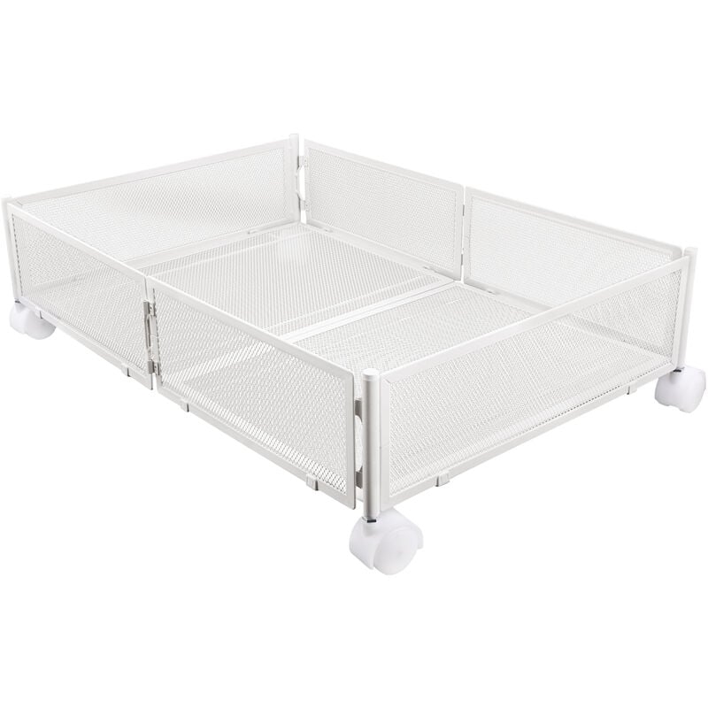 Rangement Sous Lit Boite avec Roulettes,Haloyo®,Tiroir Sous Lit,Stocké VêTements, Chaussures, Couvertures, Literie,Livres,blanc
