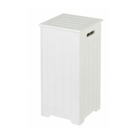 Rangement Stock Rouleaux Papier Toilette Bois MDF Blanc - Hauteur 60cm