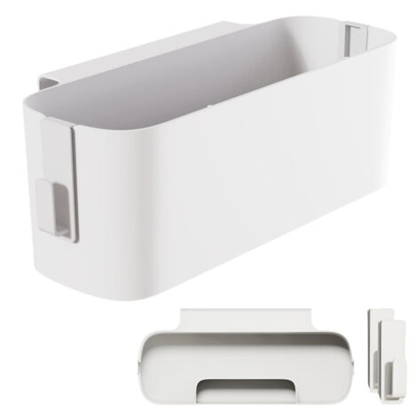 Rangement suspendu pour lit, panier de rangement suspendu avec 2 crochets amovibles, étagère de lit, porte-accessoires, pour bureau, maison, dortoir, à placer sur les côtés d'un lit bébé, Blanc