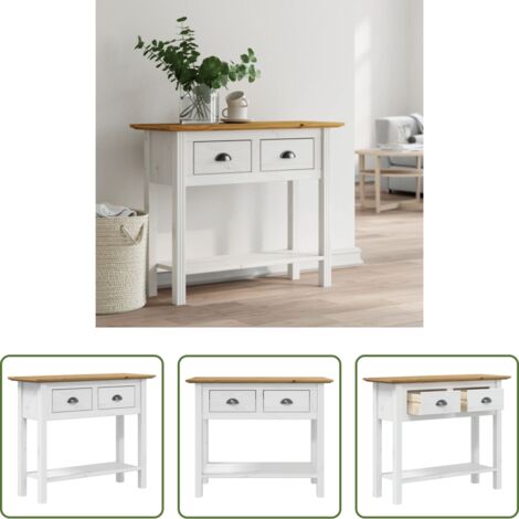 Rangement -  Table console BODO marron 91x35x74 cm bois de pin massif