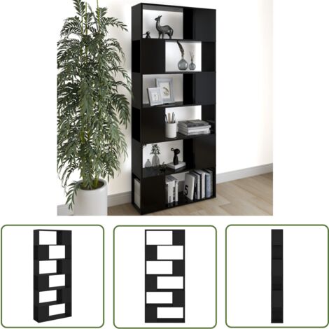 Rangement - vidaXL Bibliothèque/Séparateur de pièce Noir Bois d'ingénierie - Espace de vie