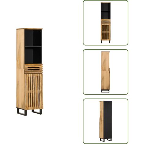Rangement - vidaXL Buffet 38x34x160 cm bois de manguier massif brut - Meuble robuste