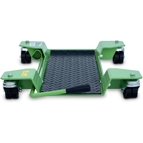 Rangierhilfe für Motorrad mit Ständer grün 54x19 cm Last bis 250kg Rollwagen Rangierplatte