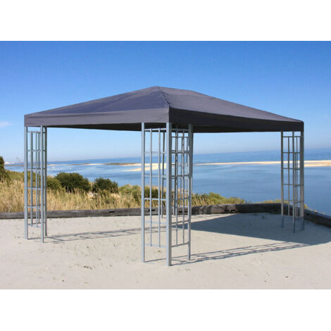 Rank Pavillon 3x4m Metall Garten Partyzelt Anthrazit RAL 7012