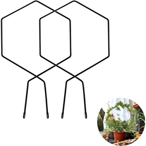 Rankgitter für Tomaten im Garten, Topfpflanzen, Kletterhilfe, sechseckig, für Mini-Kletterpflanzen, Kletterhilfe, Rankgitter für drinnen und draußen, 2 Stück