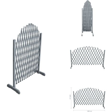 Rankgitter Massivholz Tanne 1,8x1 m Grau - Holz Rankgitter - Gartenzäune - Rankhilfe - Tanne - Grauer Zaun