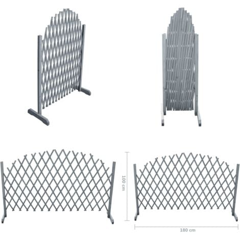 Rankgitter Massivholz Tanne 1,8x1 m Grau - Holz Rankgitter - Gartenzäune - Rankhilfe - Tanne - Grauer Zaun - Home & Living