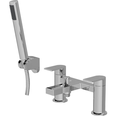 Ranton Contemporary Bath Shower Mixer Tap with Shower Kit - Chrome - Balterley
