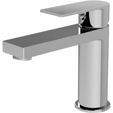 Ranton Contemporary Square Mono Basin Mixer Tap & Push Button Waste - Chrome - Balterley