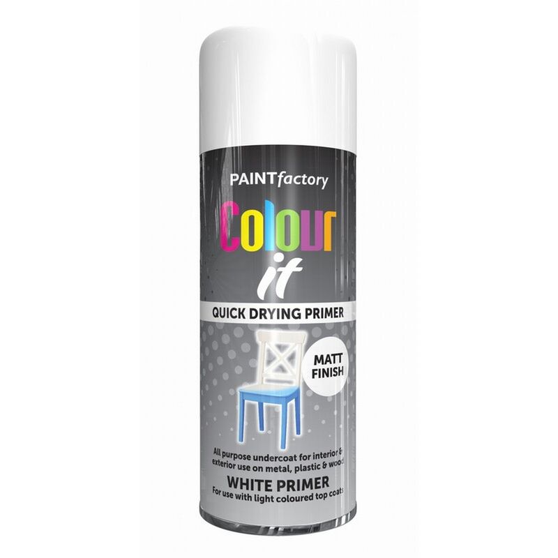 Paint Factory - 1734 Colour It Spray Paint White Primer Matt 400ml