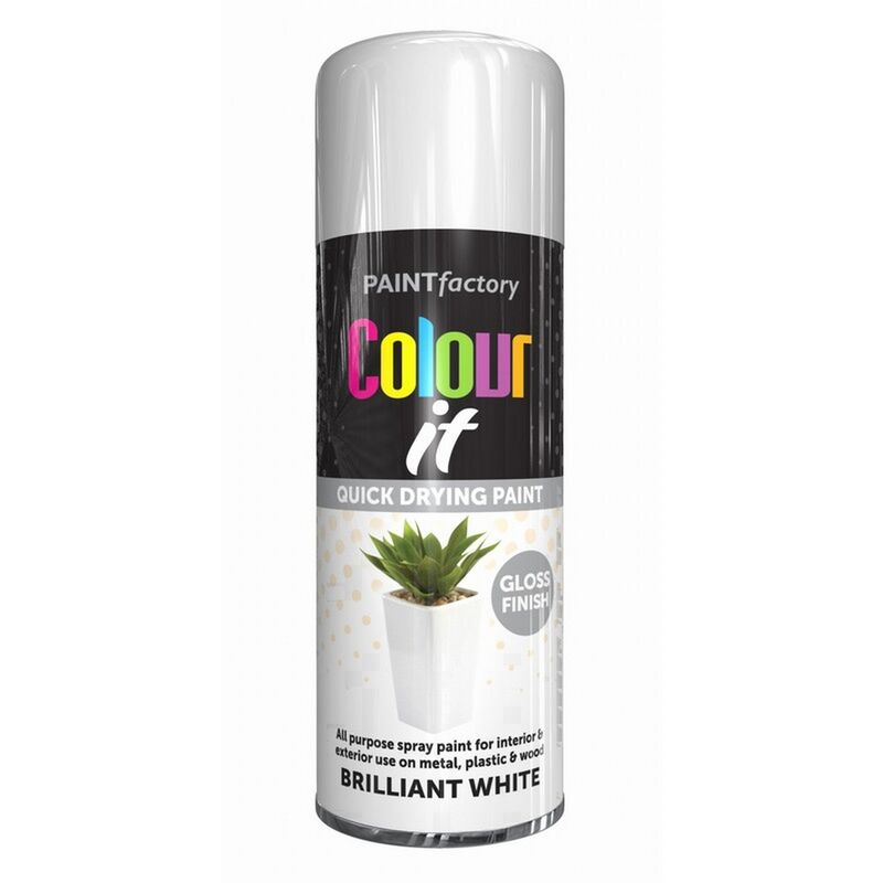 Paint Factory - 1735 Colour It Spray Paint Brilliant White Gloss 400ml