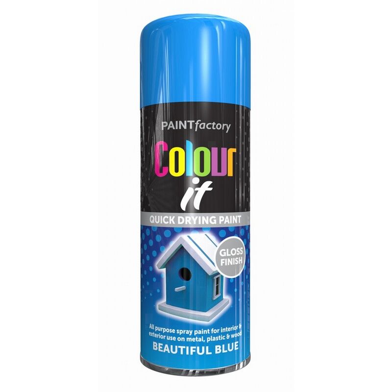 Paint Factory - 1743 Colour It Spray Paint Beautiful Blue Gloss 400ml