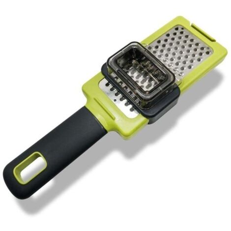 Râpe à ail portative avec poignée en silicone, couvercle amovible transparent et zesteur en acier inoxydable,avec poignée