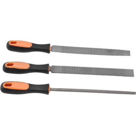 Râpe à bois, 3 pièces, dents grossières, demi-rond, plat, Kit d'outils à main pour le travail du bois