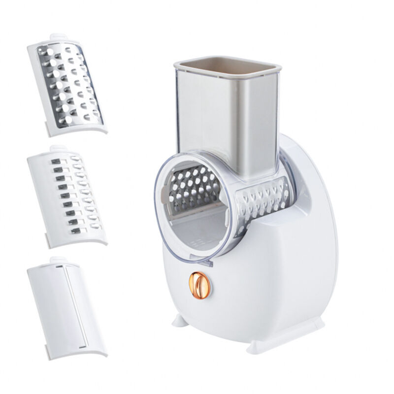 Lifcausal - Râpe à fromage électrique Aoresac, broyeur de type c, chargement à une touche, sans fil, rotatif, automatique, avec 3 accessoires