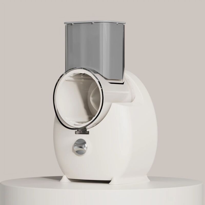 Râpe à fromage électrique, mixeur à salade électrique, coupe-salade USB (pour viande, fruits et légumes) Blanc (version à chargement sans fil)