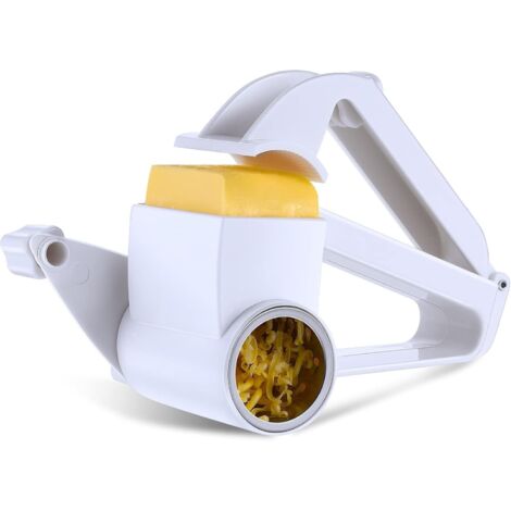 Râpe à fromage manuelle - râpe à fromage rotative avec rouleau en acier inoxydable (blanche)