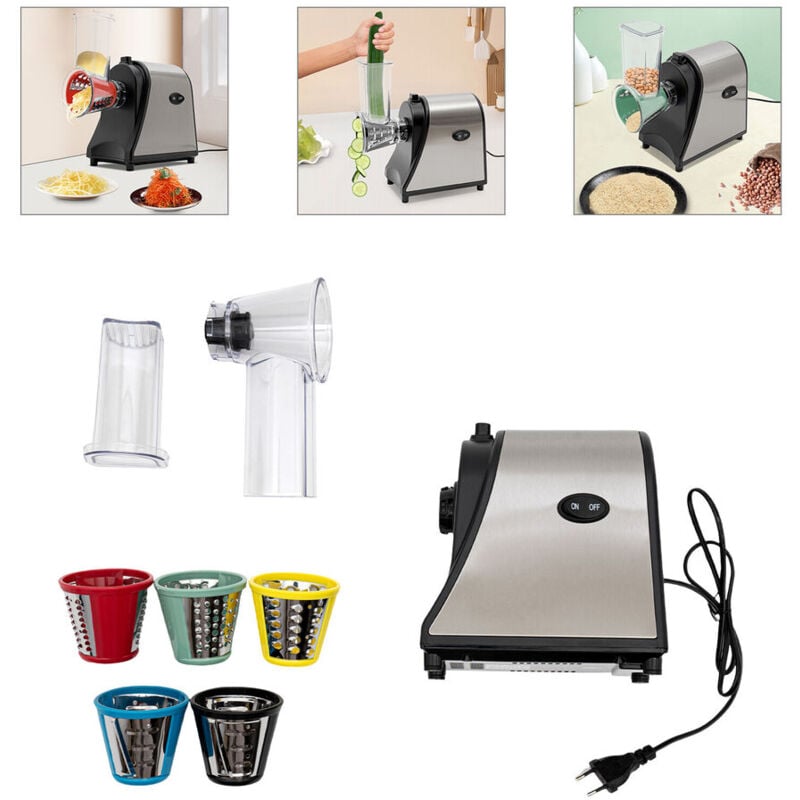 Senderpick - Râpe à légumes électrique 1000W Râpe à légumes 6 en1 Râpe à pommes de terre