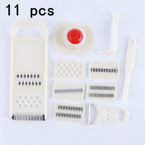 Râpe à Pommes de Terre avec Châssis en Bois, Râpe à Légumes, Produit des Filets Ondulés, Lame Ondulée, Broyeur à Salade, Éplucheur de Cuisine,11 pcs