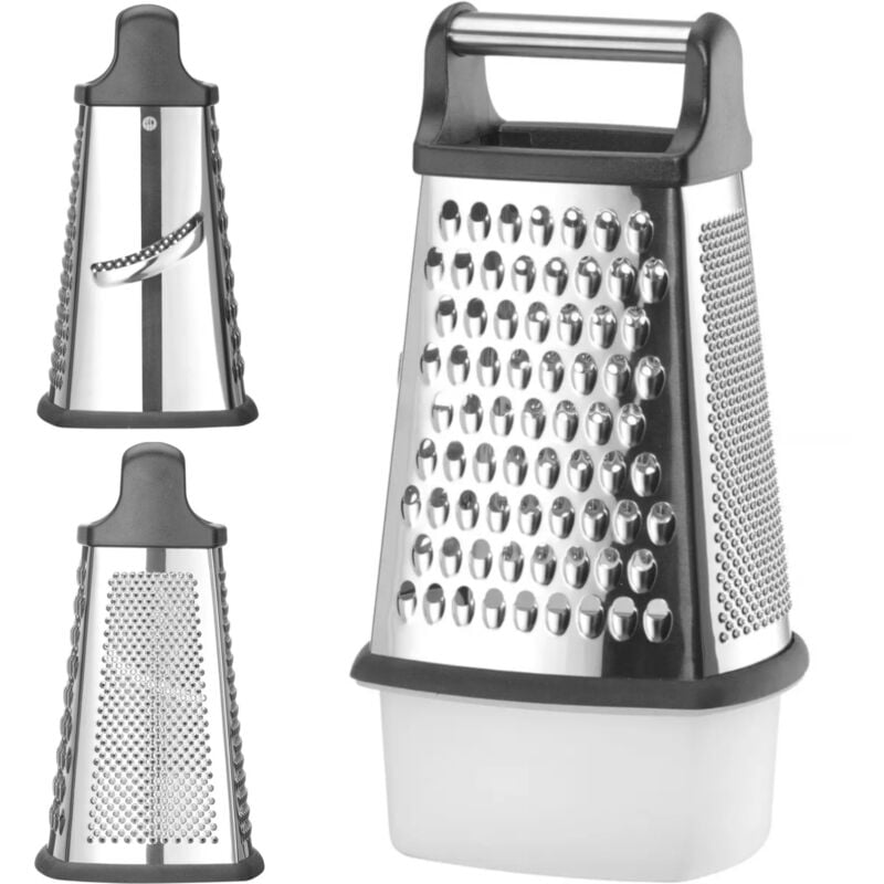 Râpe de cuisine 4 faces avec récipient 158 ​​x 130 x 310 mm