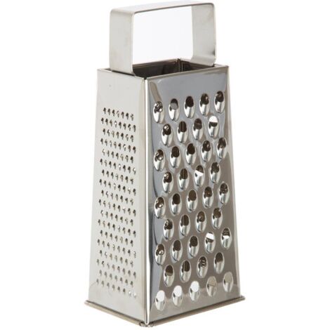 Râpe en Inox 4 Faces, Multifonctionnelle, Hauteur 24 cm, Dimensions 8 x 10 x 24 cm, Idéale pour Cuisine Professionnelle et Domestique