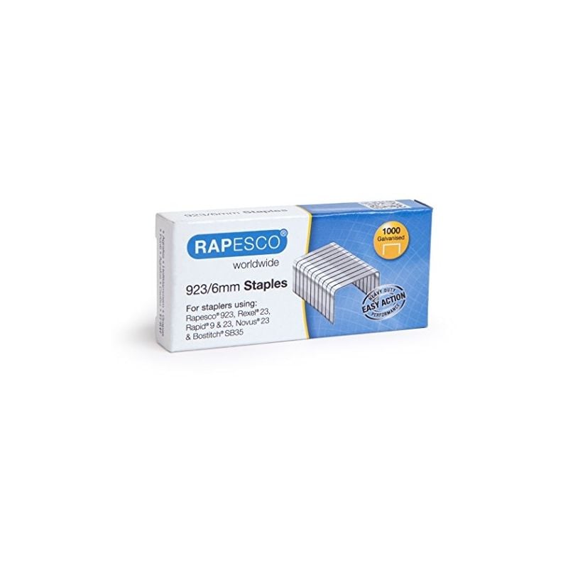 Rapesco - 1235 boîte de 1000 agrafes en acier galvanisé argent