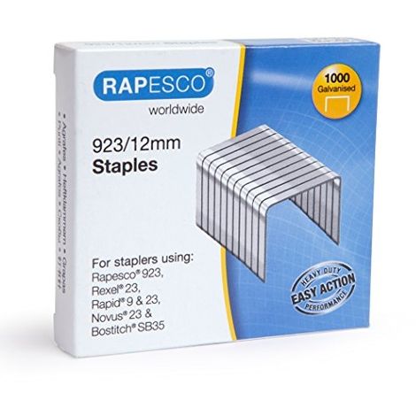 RAPESCO 1238 BOÎTE DE 1000 AGRAFES EN ACIER GALVANISÉ ARGENT