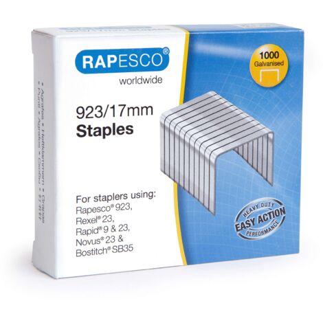 Rapesco 1240 Punti Galvanizzati Professionali Tipo 923/17 mm, Confezione da 1000