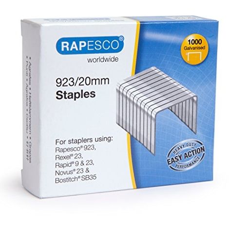 RAPESCO 1241 BOÎTE DE 1000 AGRAFES EN ACIER GALVANISÉ ARGENT