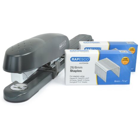 Rapesco 1281 ECO 790 Cucitrice a Braccio Lungo per Alti Spessori con 10.000 Punti Tipo da 26/8 mm, Capacità di 50 Fogli, Antracite