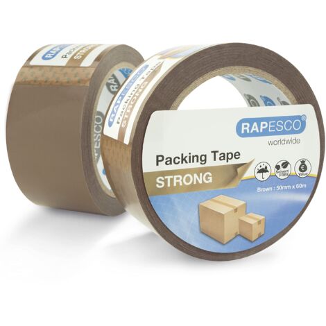 Rapesco 1696 Nastro da Imballaggio Resistente da 50mm x 60m, Marrone, Confezione da 2