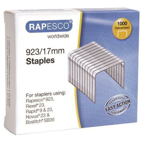 Rapesco 923 17Mm Galvnsd Stpls P1000 - HT00548