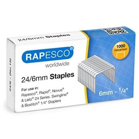 RAPESCO AGRAFES À POINTE EN ACIER GALVANISÉES 24/6MM (LOT DE 1000) S24607Z3