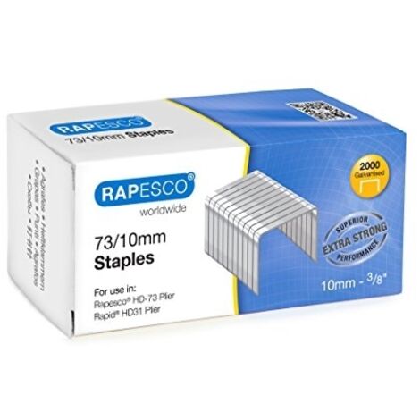 RAPESCO LOT DE 2000 AGRAFES GALVANISÉES 73/10 MM ARGENT 1260