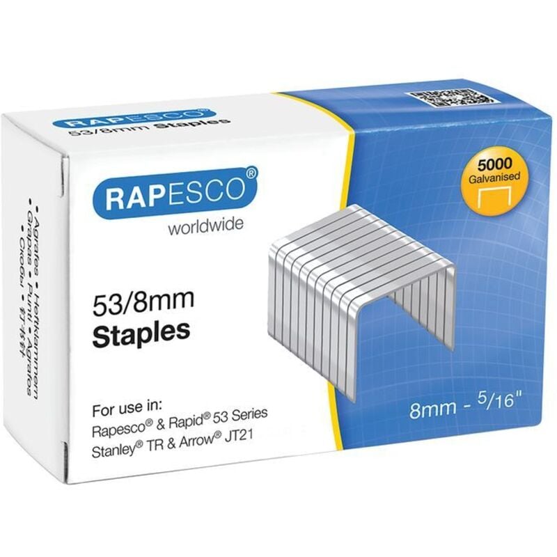 Rapesco 53/8mm Staples Chisel Point (Pack of 5000) 0750
