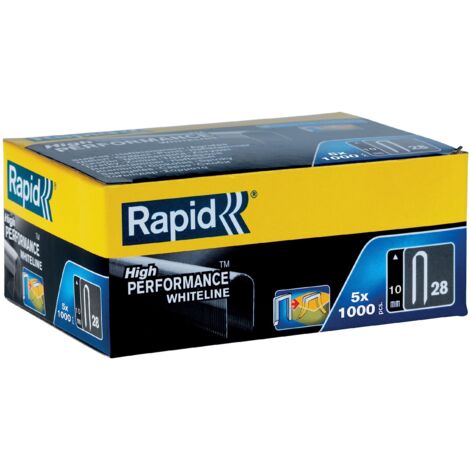 Rapid 11893511 28/10 10mm DP x 5m White Staples (Box 1000 x 5) RPD2810W