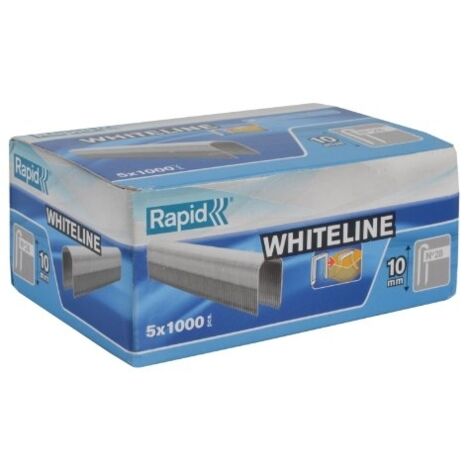 RAPID 28/10MM DP BLANCHE PACK DE 5 BOÎTES DE 1000 AGRAFES